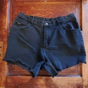 Mom jean black denim shorts